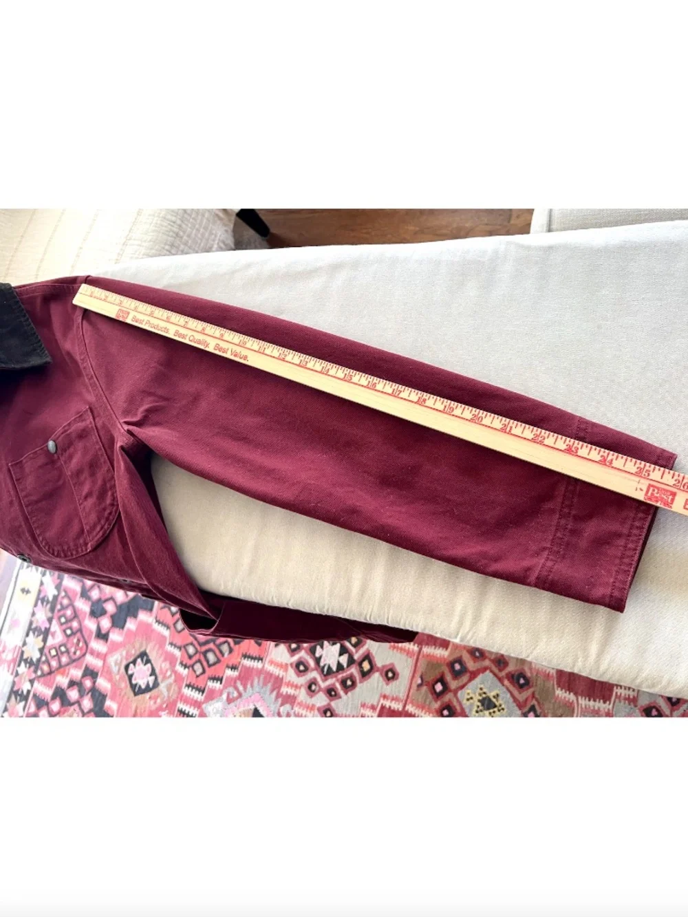 J. CREW WALLACE & BARNES Lightweight Twill Chore Jacket in Burgundy - S